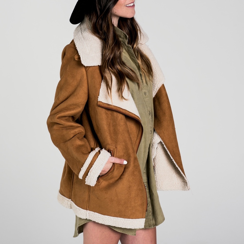 Suede and shearling jacket